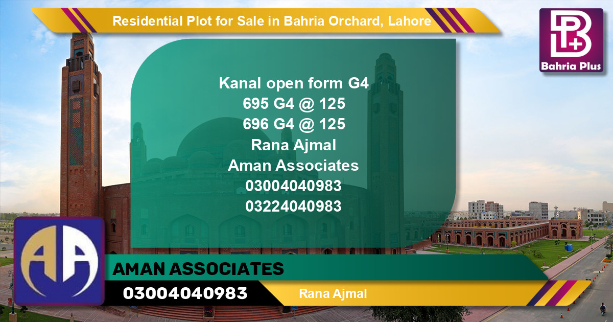 Residential Plot for Sale in Bahria Orchard, Lahore - (BP-133106)