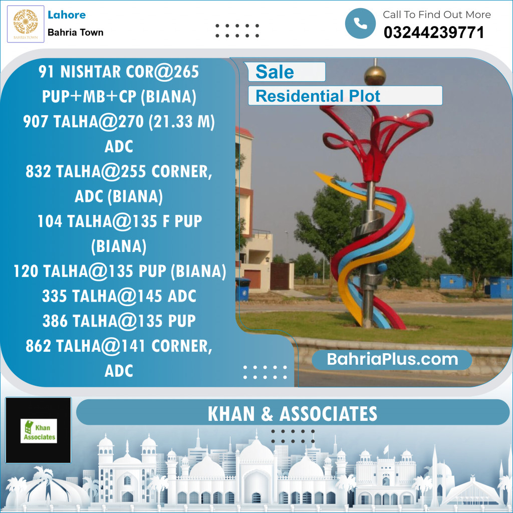 Residential Plot for Sale in Bahria Town, Lahore - (BP-133114)