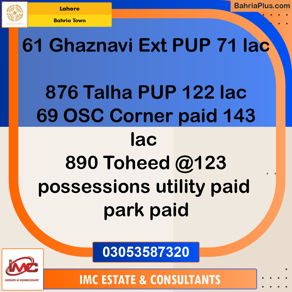 Residential Plot for Sale in Bahria Town, Lahore - (BP-133143)