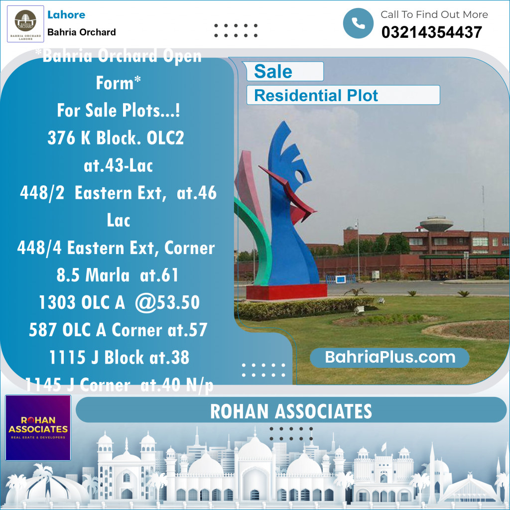 Residential Plot for Sale in Bahria Orchard, Lahore - (BP-133165)