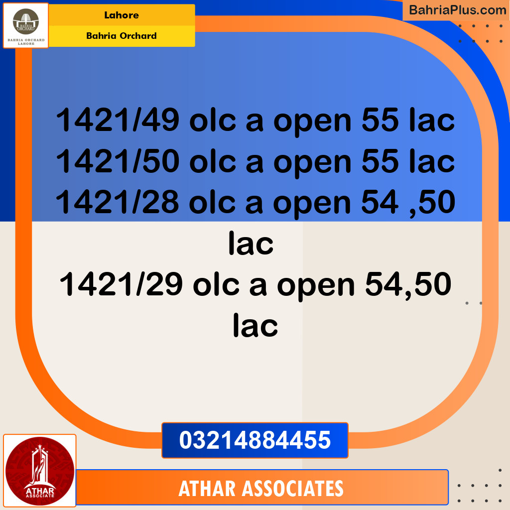 Residential Plot for Sale in Bahria Orchard, Lahore - (BP-133183)