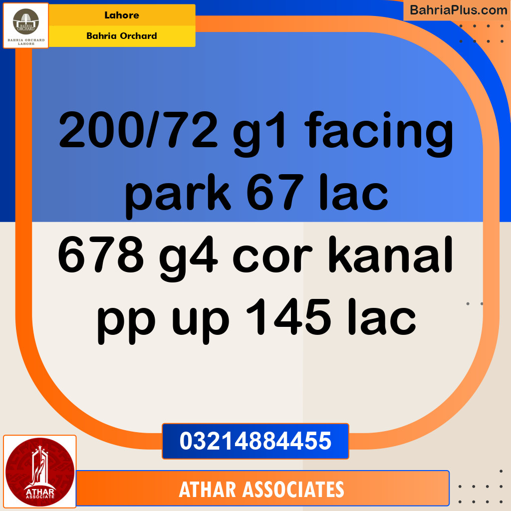Residential Plot for Sale in Bahria Orchard, Lahore - (BP-133185)