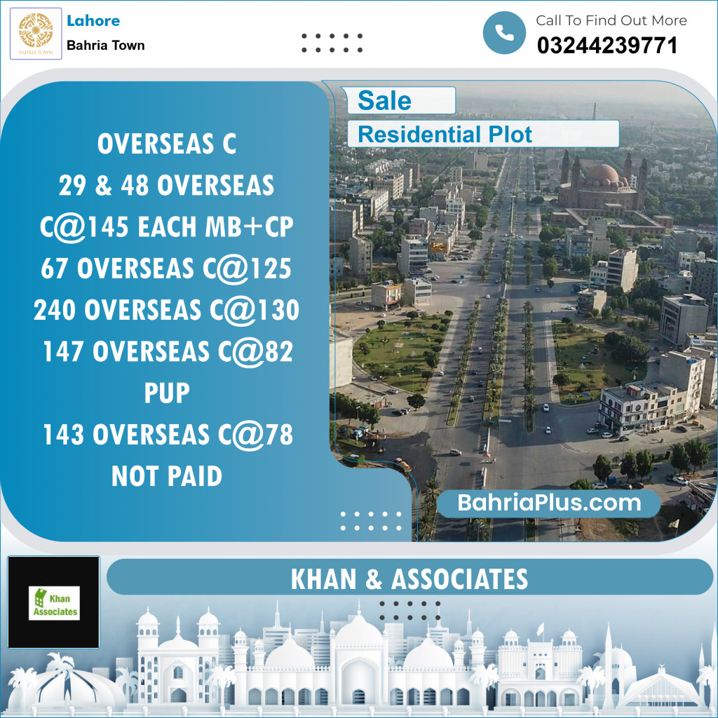 Residential Plot for Sale in Bahria Town, Lahore - (BP-133189)