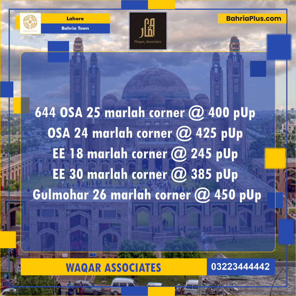 Residential Plot for Sale in Bahria Town, Lahore - (BP-133228)