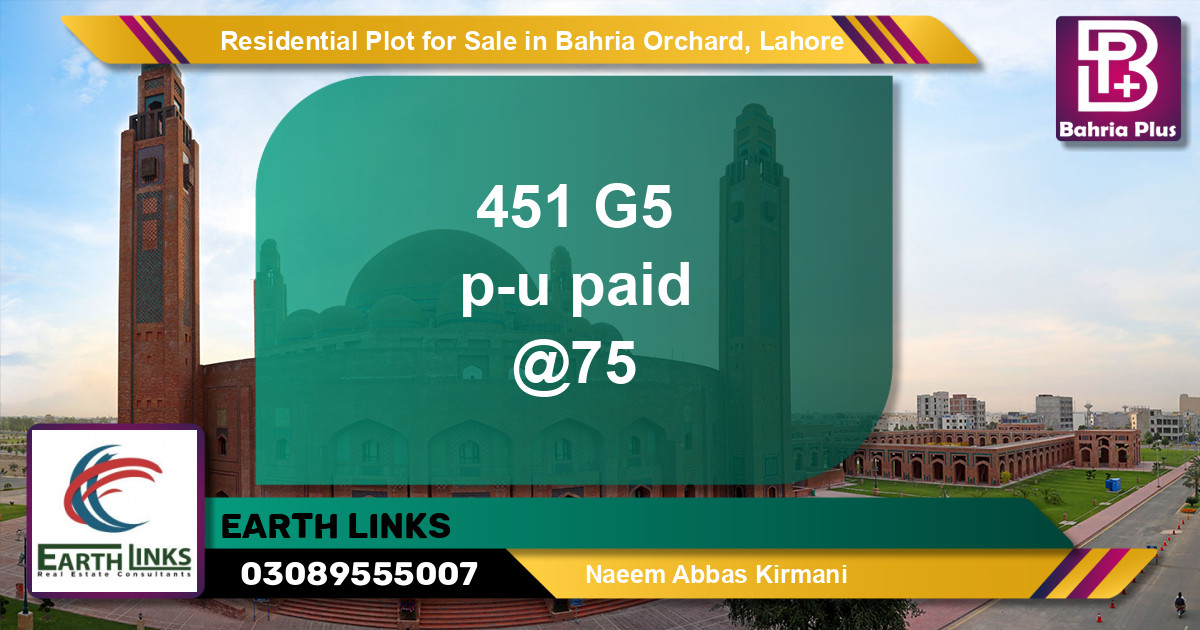 Residential Plot for Sale in Bahria Orchard, Lahore - (BP-133256)