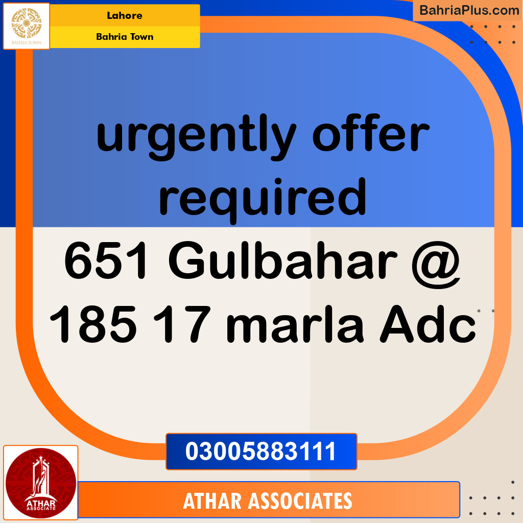 Residential Plot for Sale in Bahria Town, Lahore - (BP-133275)