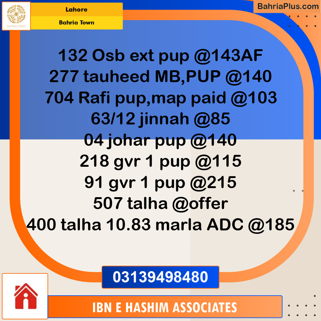 Residential Plot for Sale in Bahria Town, Lahore - (BP-133317)