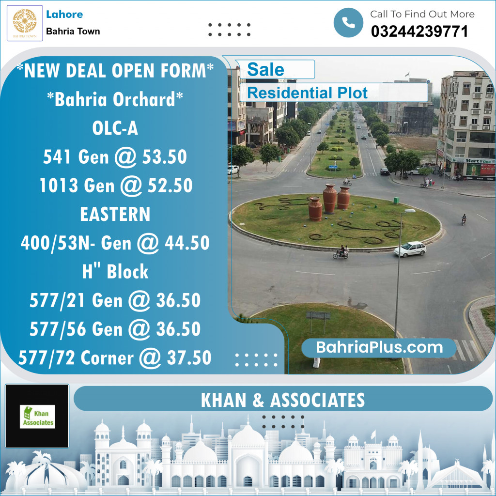 Residential Plot for Sale in Bahria Town, Lahore - (BP-133321)