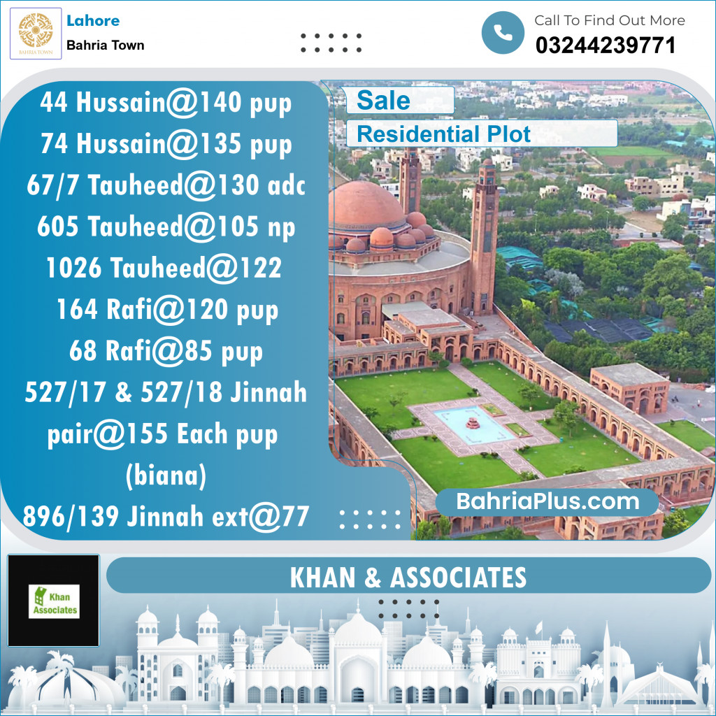 Residential Plot for Sale in Bahria Town, Lahore - (BP-133325)