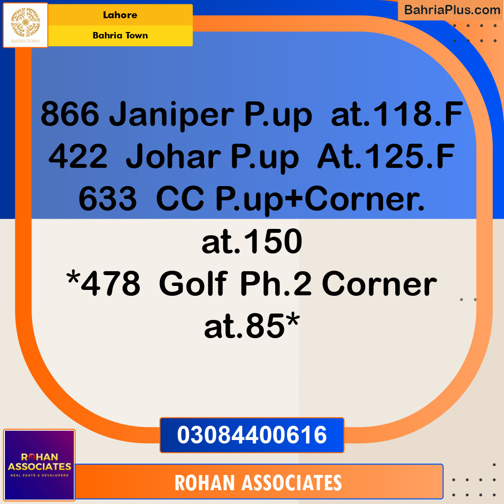 Residential Plot for Sale in Bahria Town, Lahore - (BP-133336)