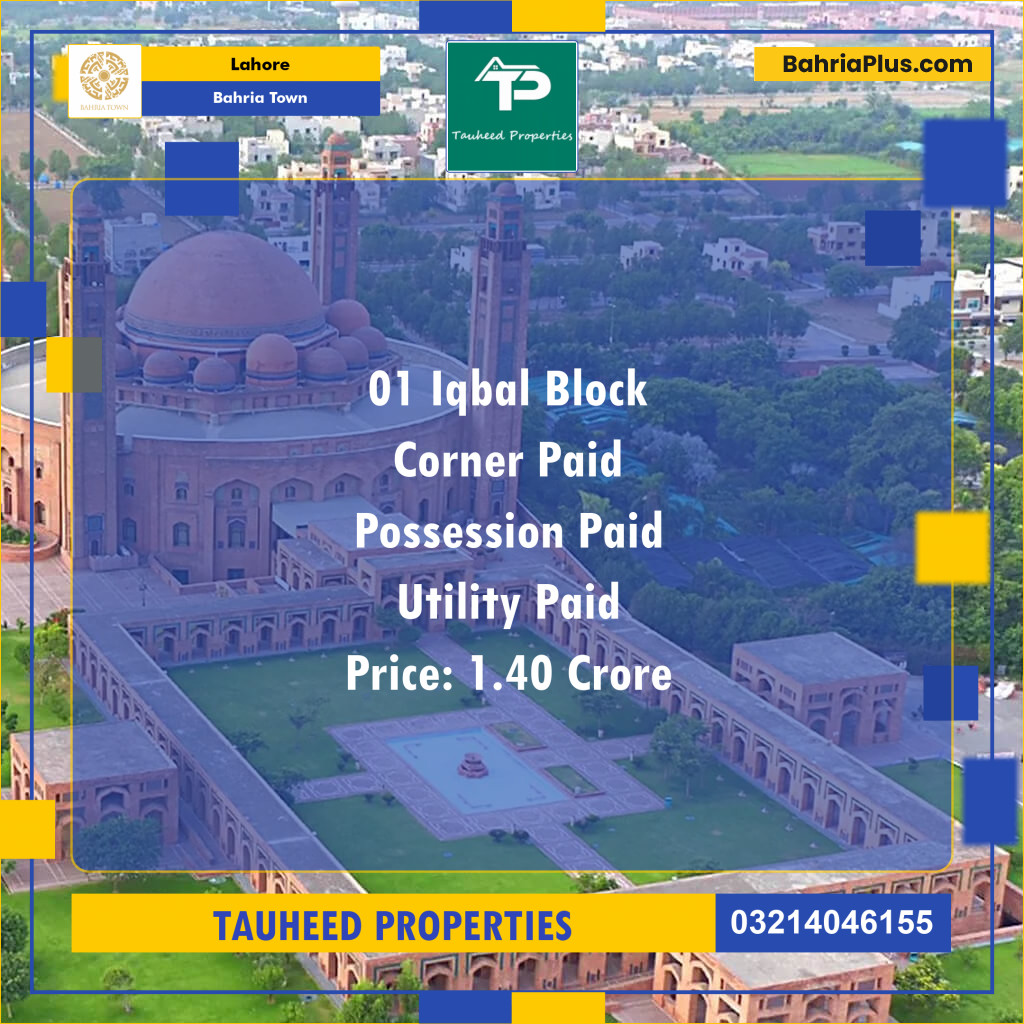 Residential Plot for Sale in Bahria Town, Lahore - (BP-133371)