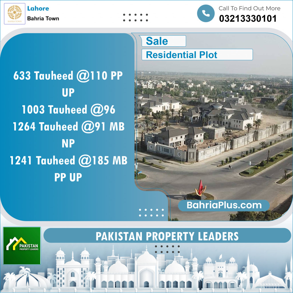 Residential Plot for Sale in Bahria Town, Lahore - (BP-133397)