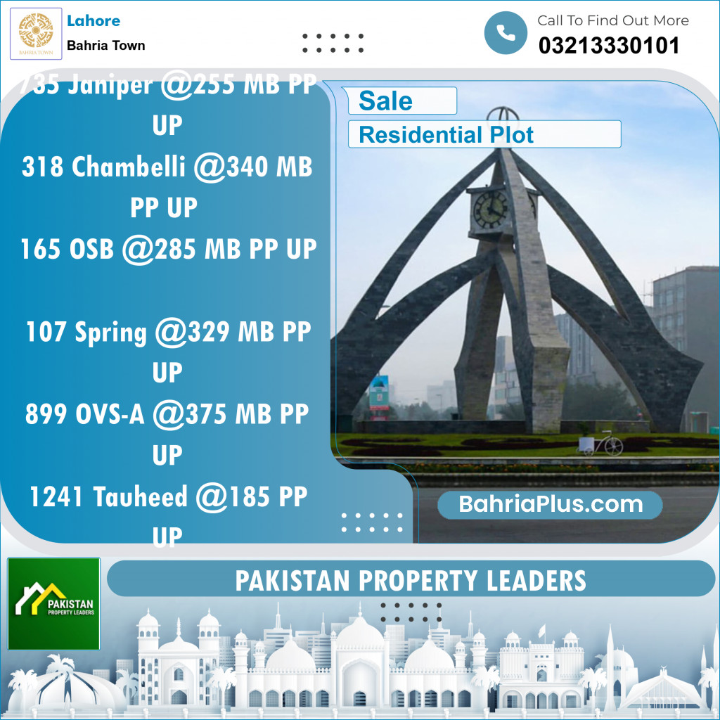 Residential Plot for Sale in Bahria Town, Lahore - (BP-133400)