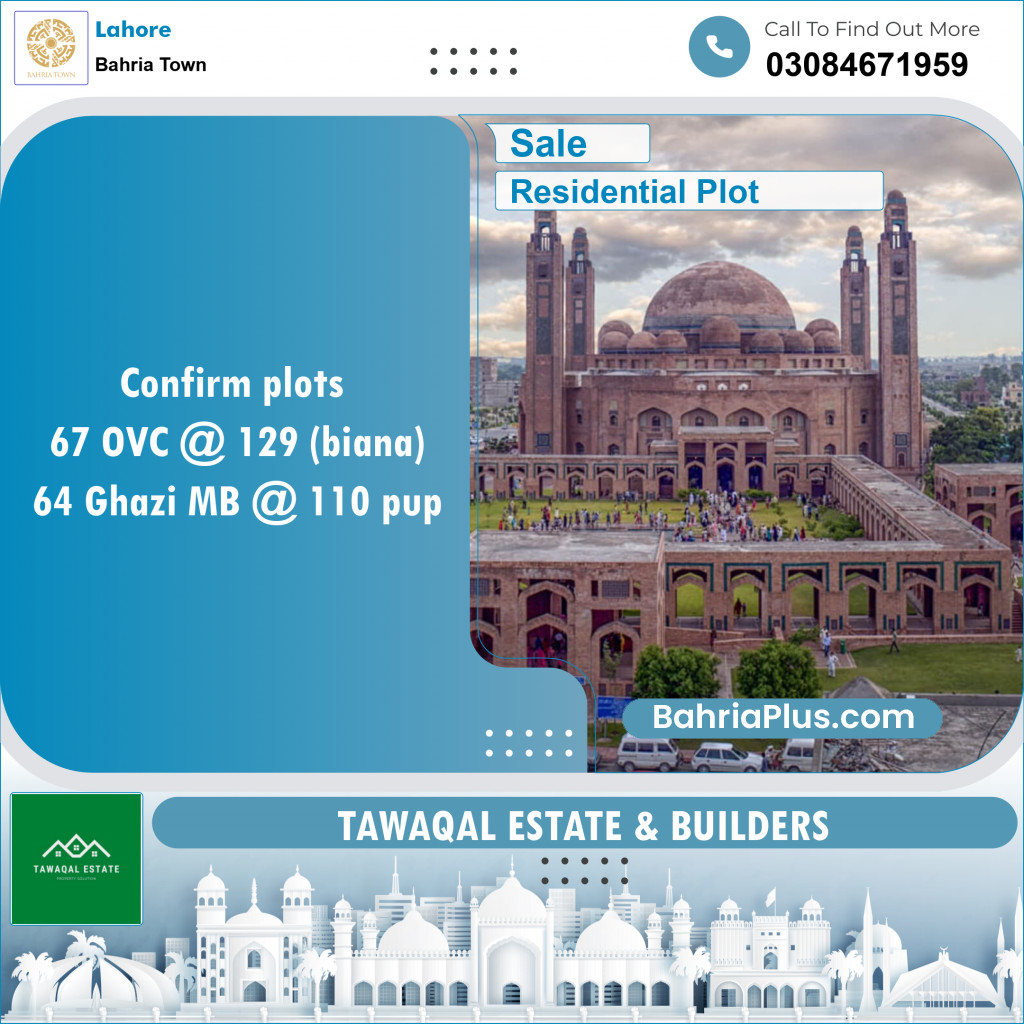 Residential Plot for Sale in Bahria Town, Lahore - (BP-133426)