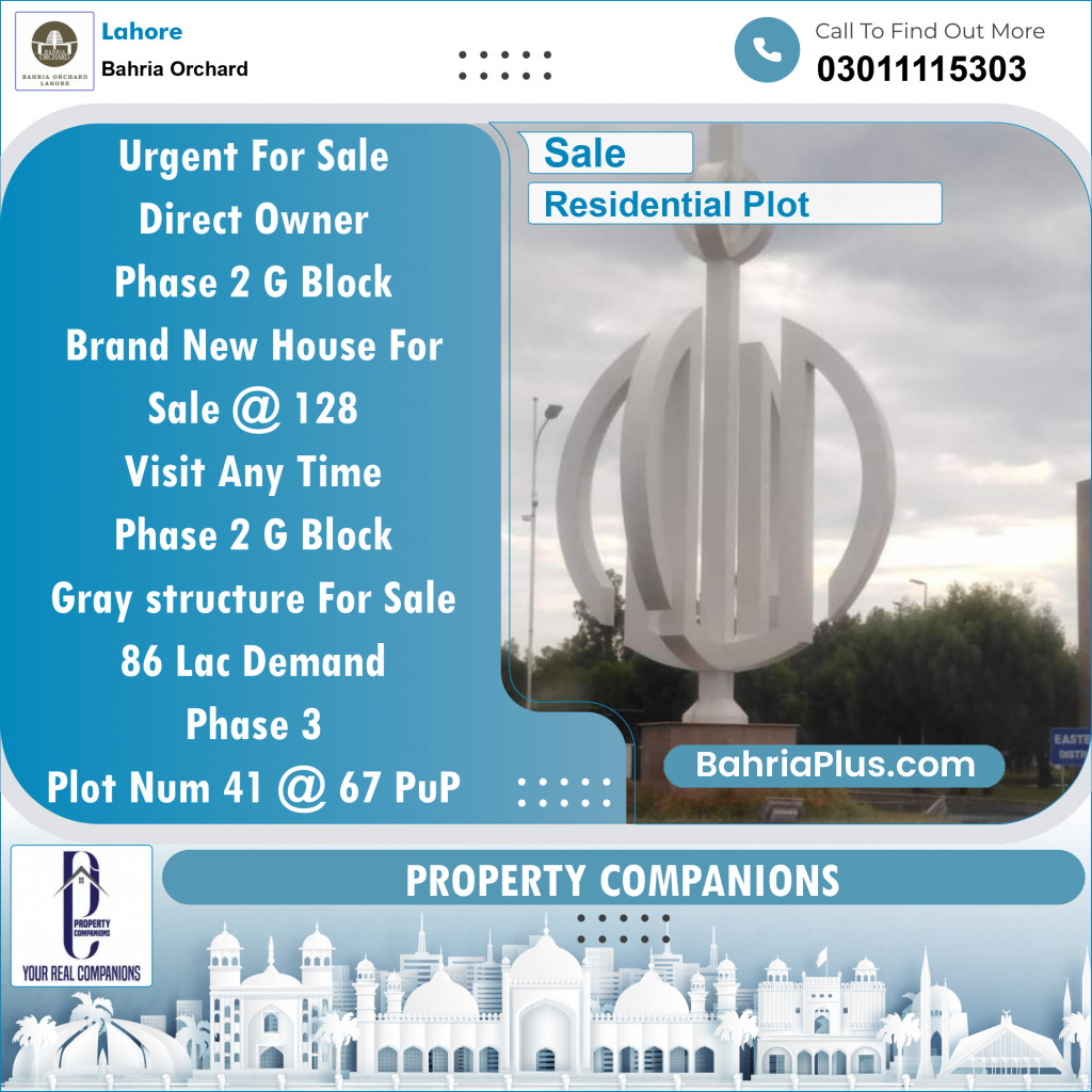 Residential Plot for Sale in Bahria Orchard, Lahore - (BP-133450)