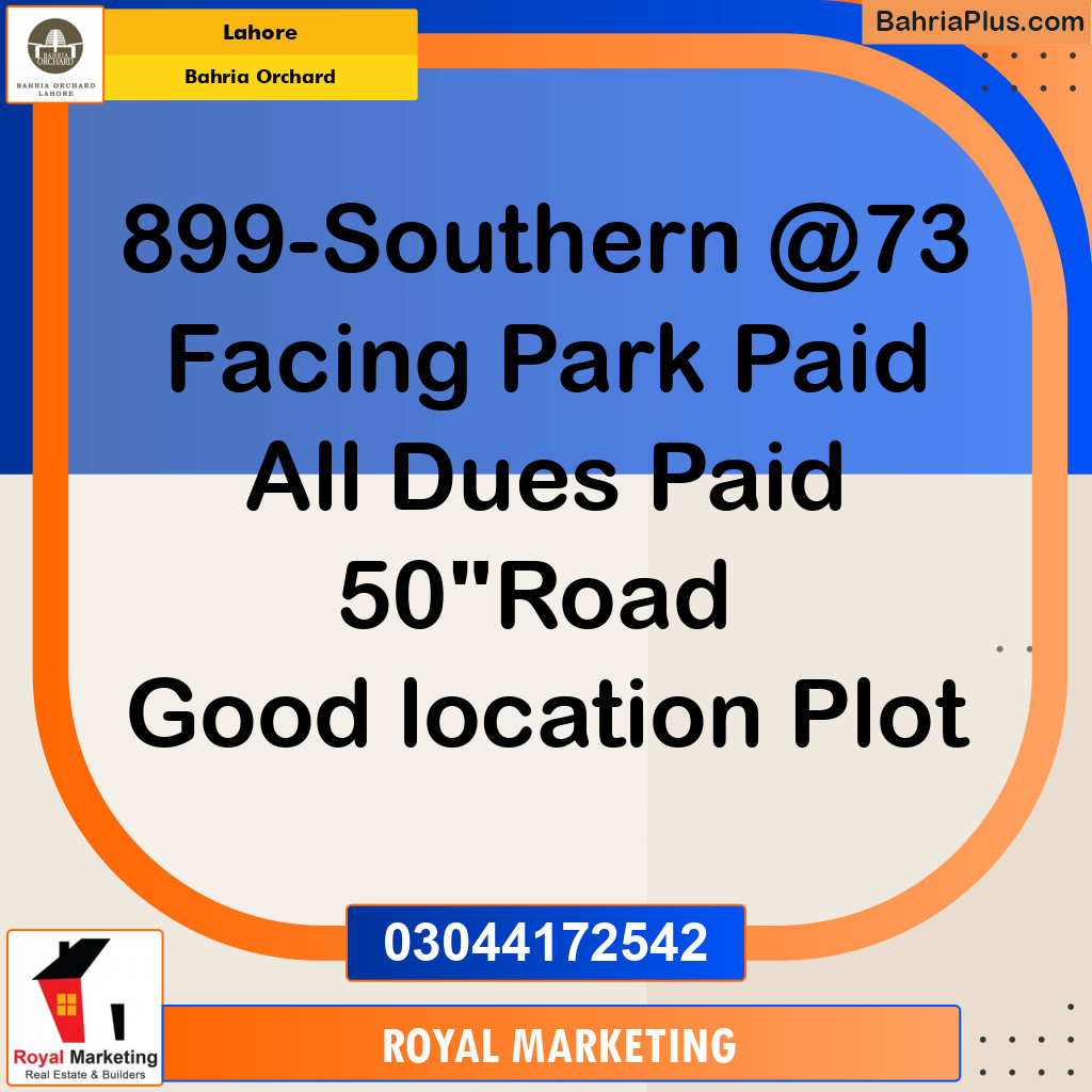 Residential Plot for Sale in Bahria Orchard, Lahore - (BP-133457)