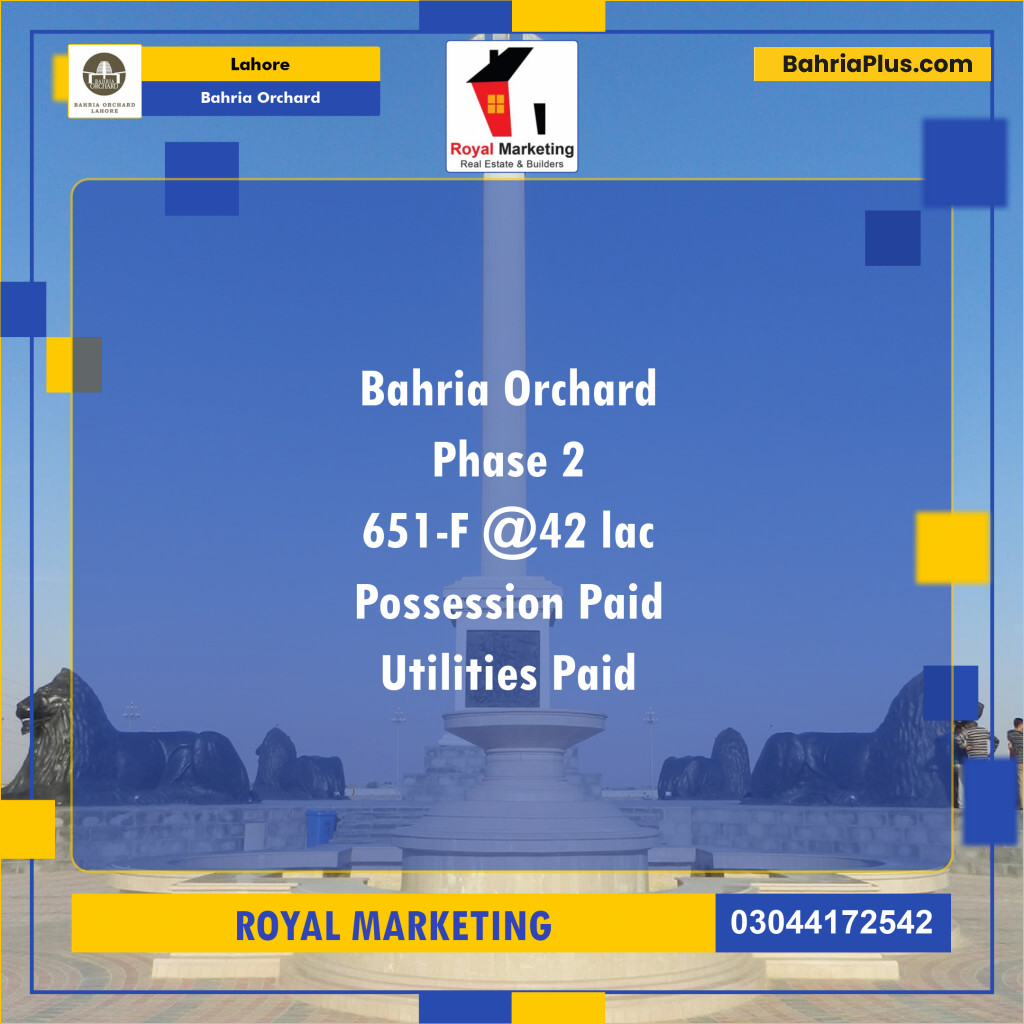 Residential Plot for Sale in Bahria Orchard, Lahore - (BP-133483)