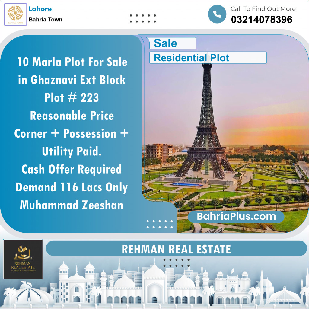 Residential Plot for Sale in Bahria Town, Lahore - (BP-133522)