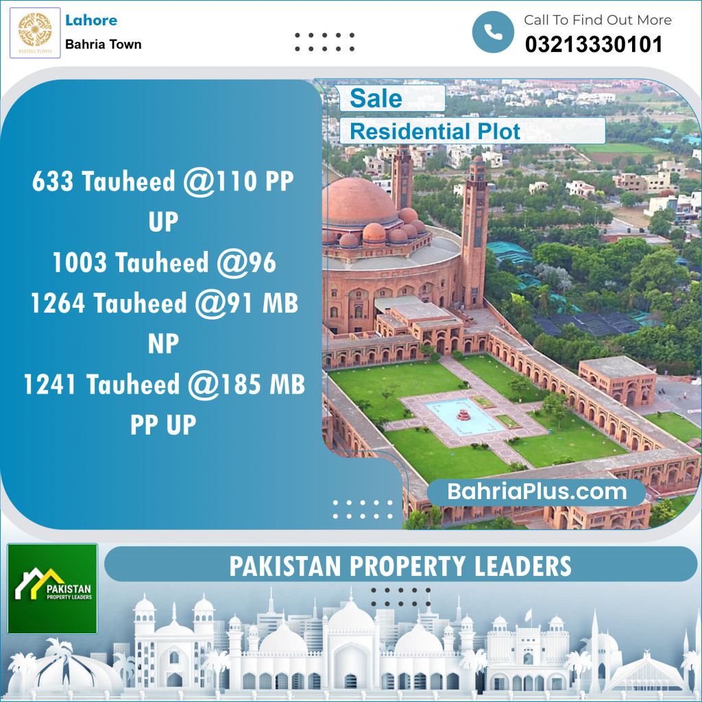 Residential Plot for Sale in Bahria Town, Lahore - (BP-133561)
