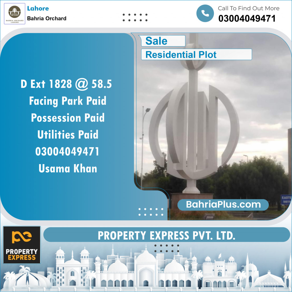Residential Plot for Sale in Bahria Orchard, Lahore - (BP-133587)