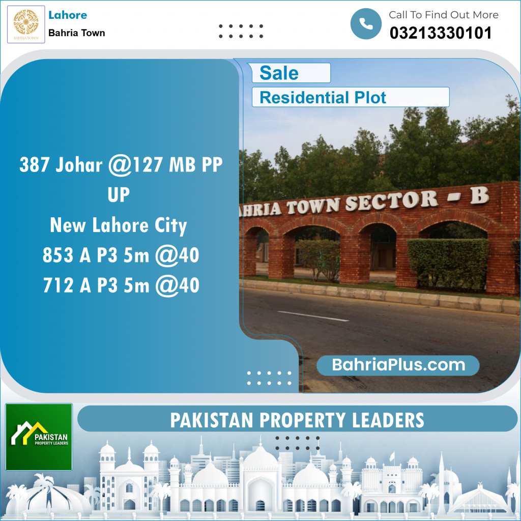 Residential Plot for Sale in Bahria Town, Lahore - (BP-133606)