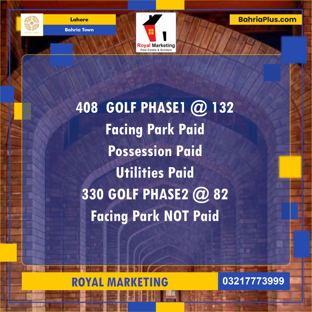 Residential Plot for Sale in Bahria Town, Lahore - (BP-133647)