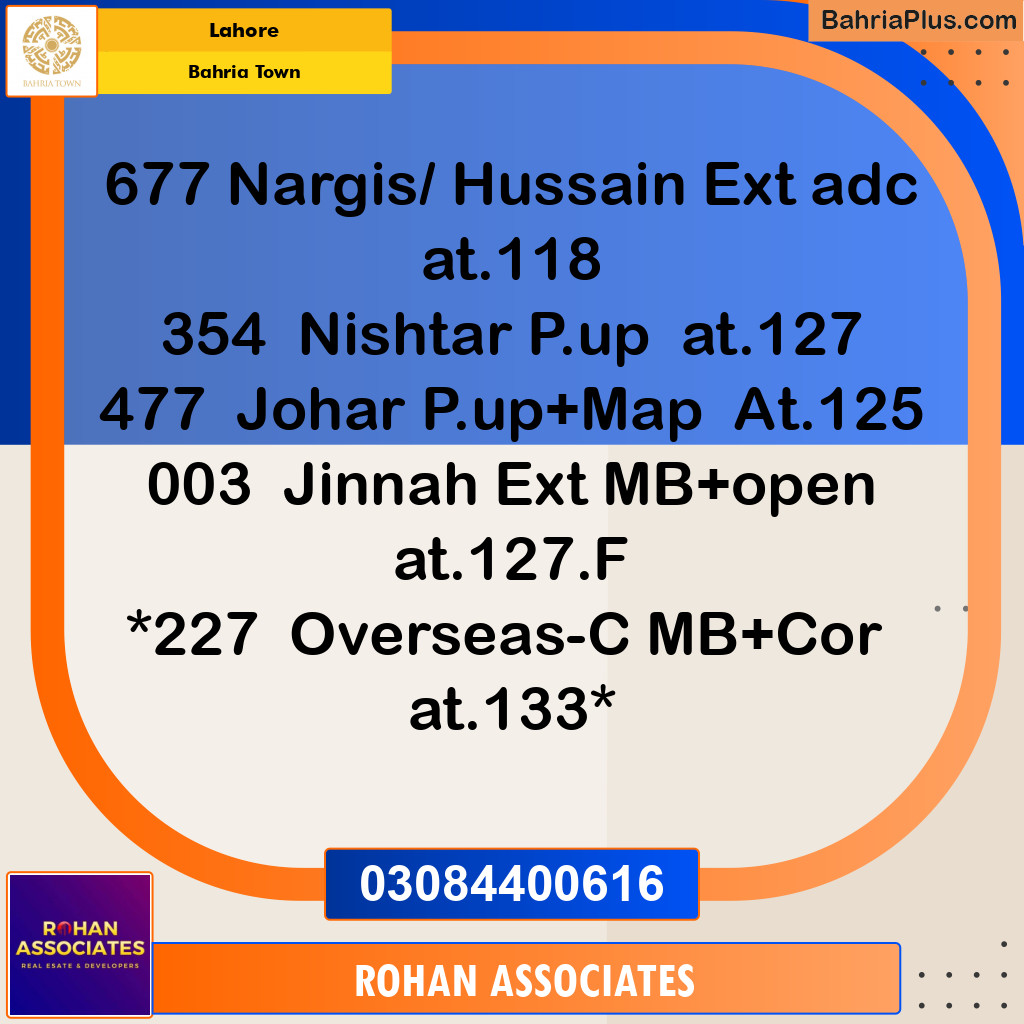 Residential Plot for Sale in Bahria Town, Lahore - (BP-133670)