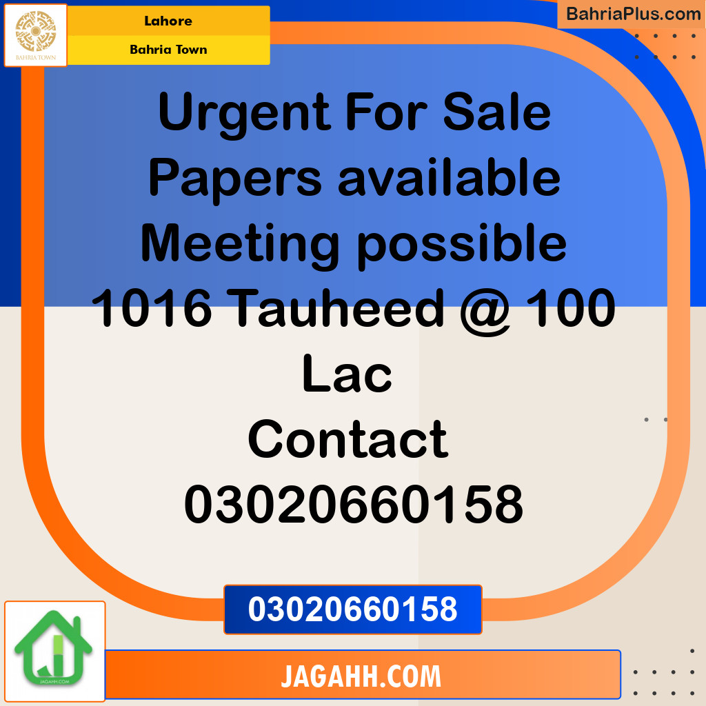 Residential Plot for Sale in Bahria Town, Lahore - (BP-133727)