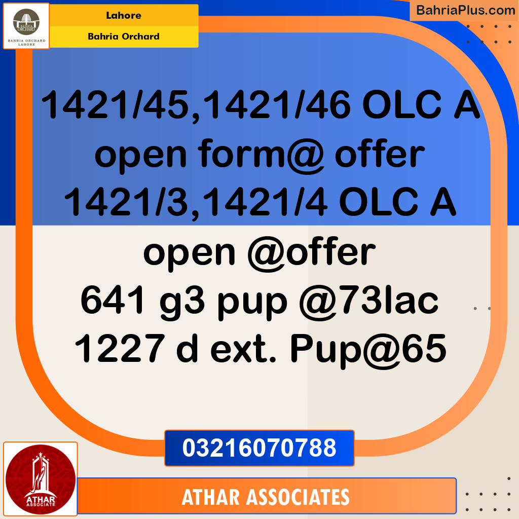 Residential Plot for Sale in OLC-A Block -  Bahria Orchard, Lahore - (BP-133732)