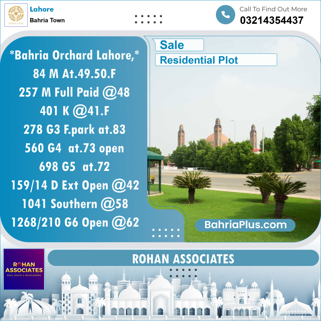 Residential Plot for Sale in Bahria Town, Lahore - (BP-133737)