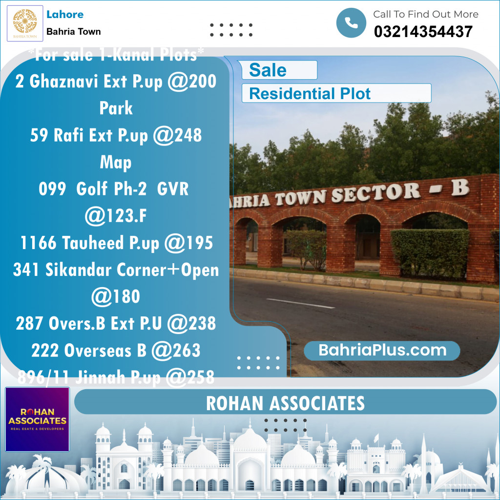 Residential Plot for Sale in Bahria Town, Lahore - (BP-133738)