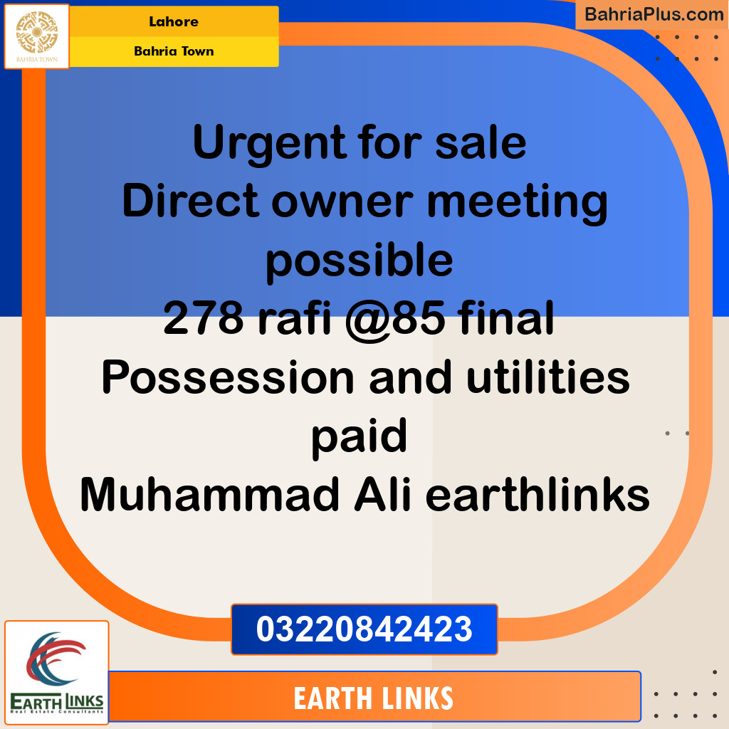 Residential Plot for Sale in Bahria Town, Lahore - (BP-133745)