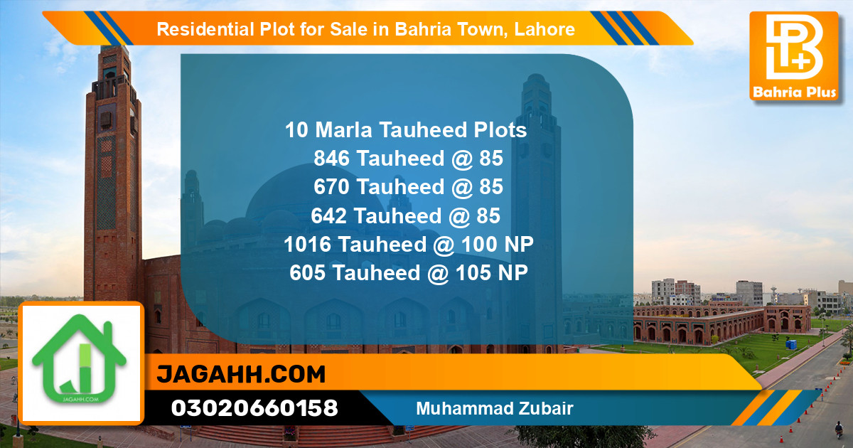 Residential Plot for Sale in Bahria Town, Lahore - (BP-133775)