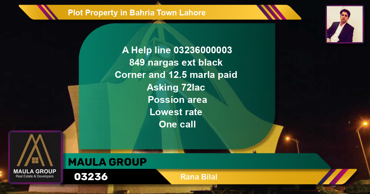 Residential Plot for Sale in Bahria Town, Lahore - (BP-1338)