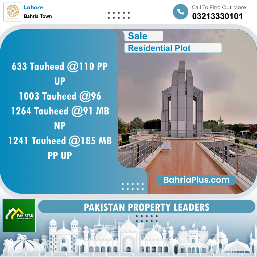 Residential Plot for Sale in Bahria Town, Lahore - (BP-133821)