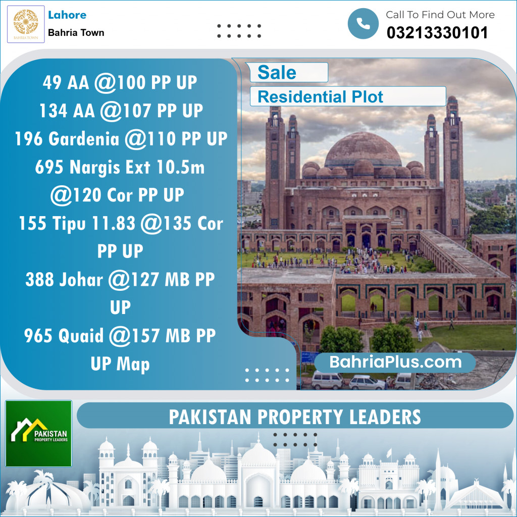 Residential Plot for Sale in Bahria Town, Lahore - (BP-133824)