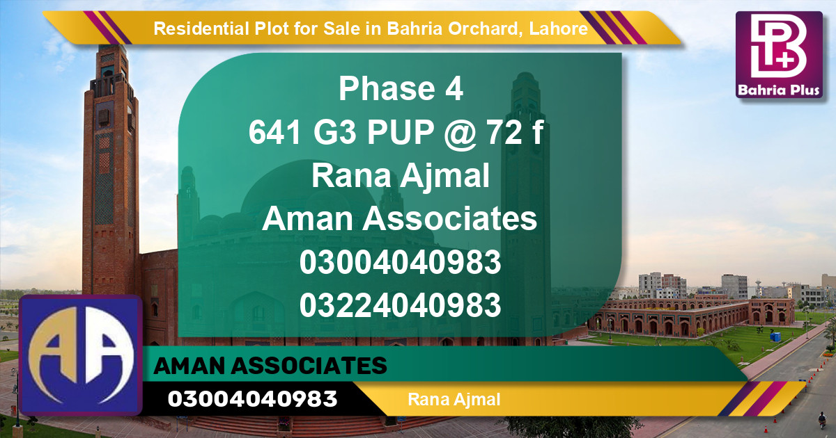 Residential Plot for Sale in Bahria Orchard, Lahore - (BP-133843)