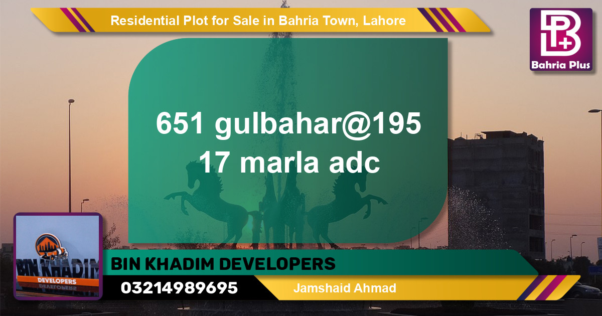 Residential Plot for Sale in Bahria Town, Lahore - (BP-133857)
