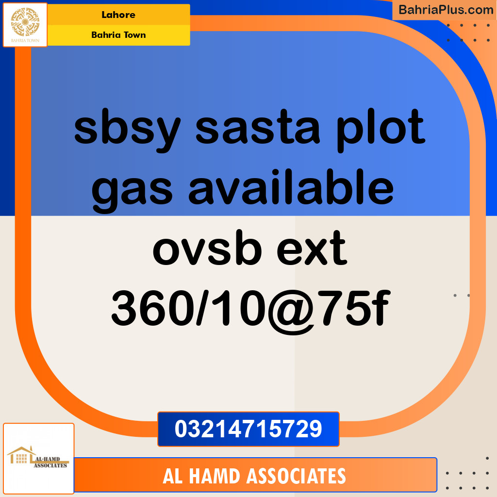 Residential Plot for Sale in Bahria Town, Lahore - (BP-133889)