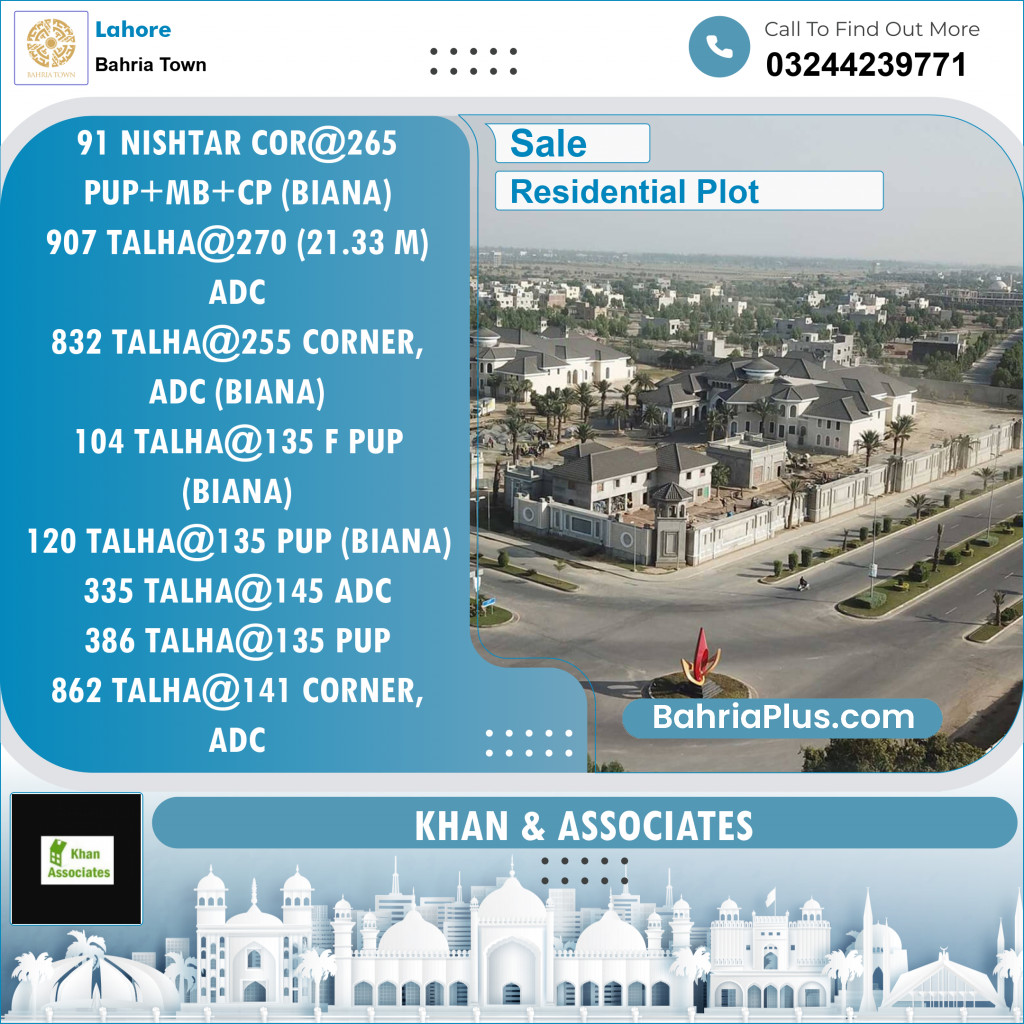 Residential Plot for Sale in Bahria Town, Lahore - (BP-133913)