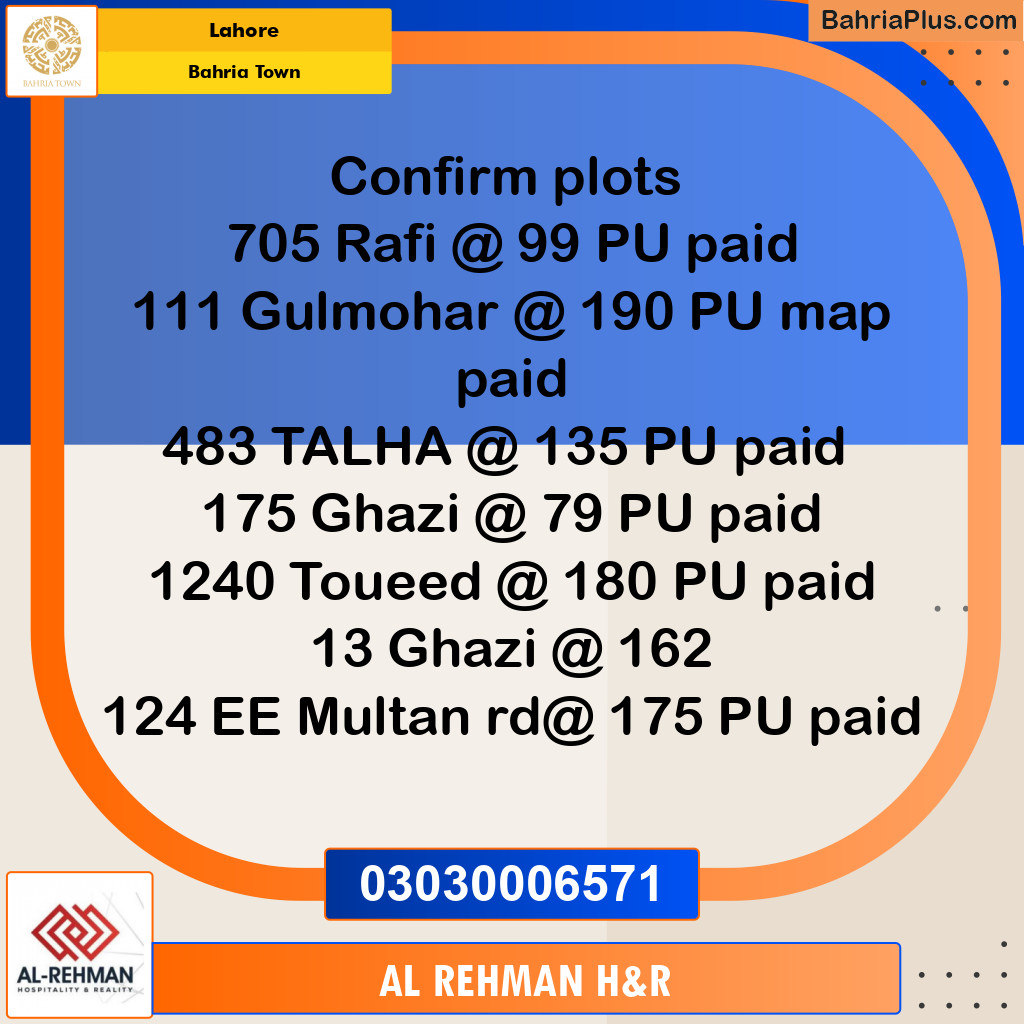 Residential Plot for Sale in Bahria Town, Lahore - (BP-133946)