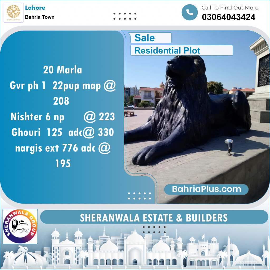 Residential Plot for Sale in Bahria Town, Lahore - (BP-133968)