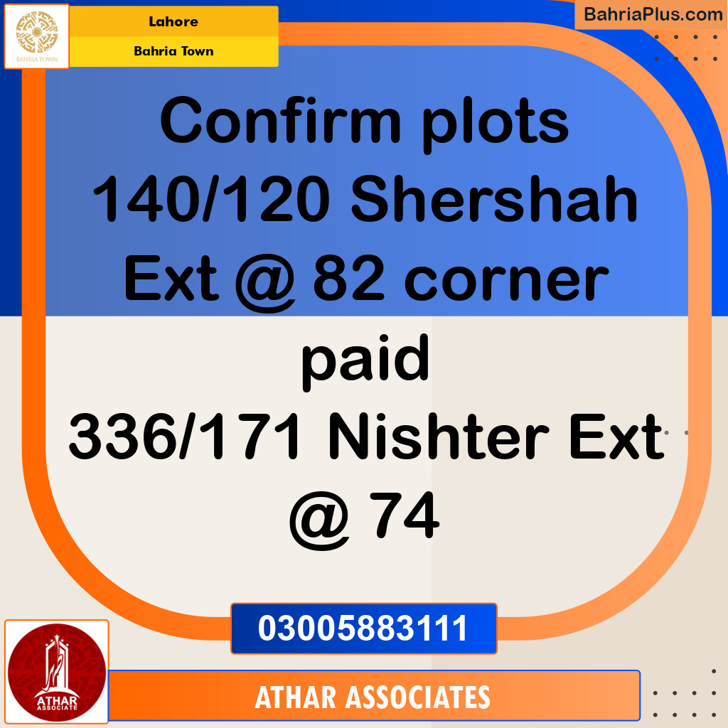 Residential Plot for Sale in Bahria Town, Lahore - (BP-133992)