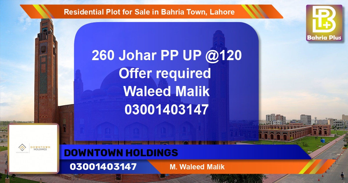 Residential Plot for Sale in Bahria Town, Lahore - (BP-134011)