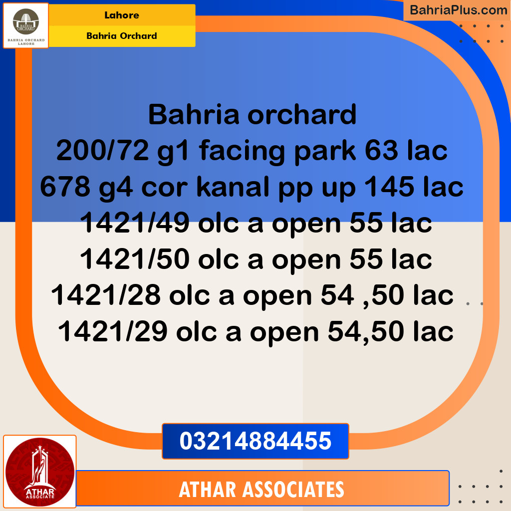 Residential Plot for Sale in Bahria Orchard, Lahore - (BP-134043)