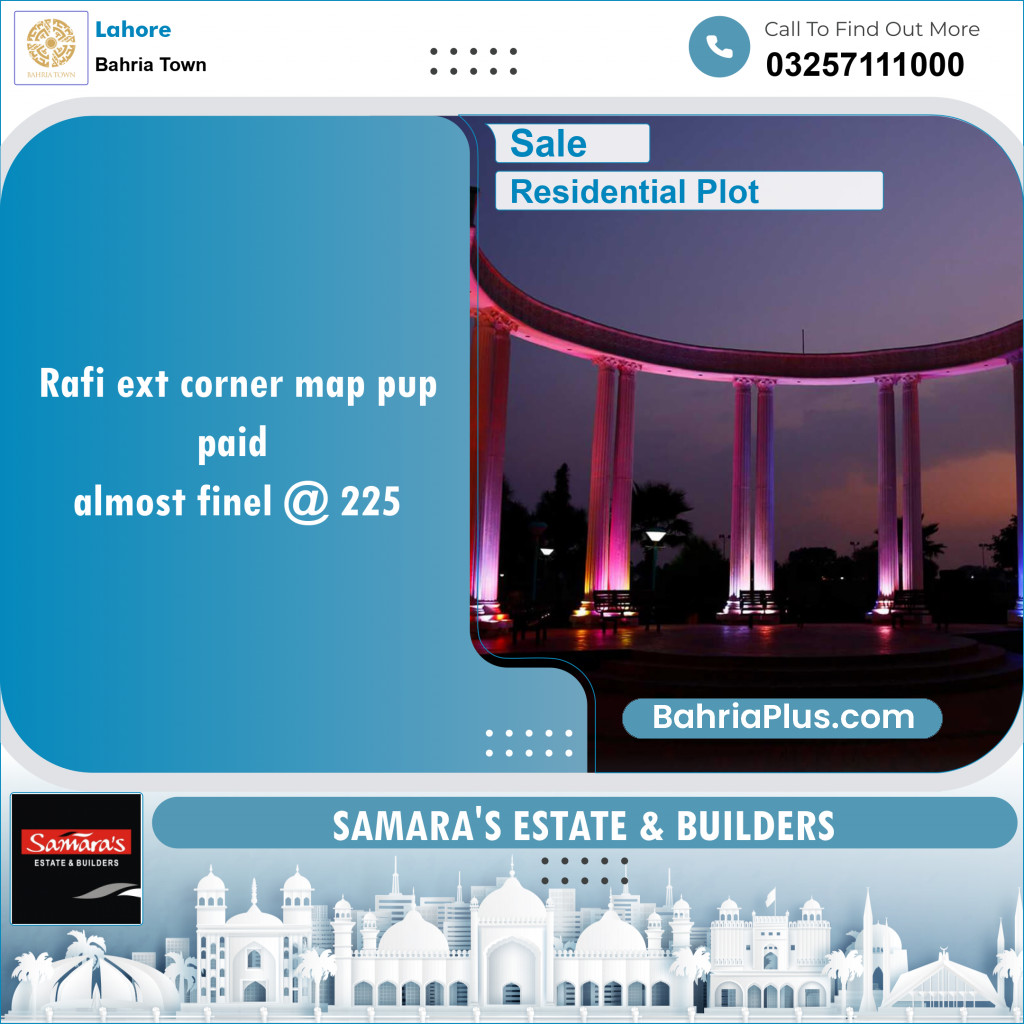 Residential Plot for Sale in Bahria Town, Lahore - (BP-134063)
