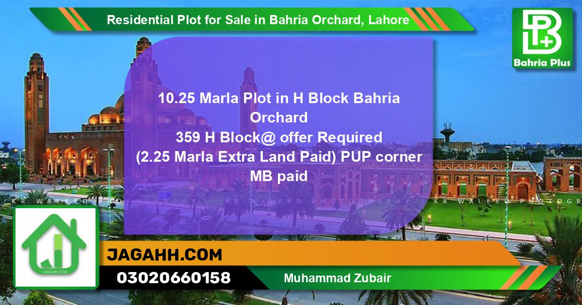 Residential Plot for Sale in Bahria Orchard, Lahore - (BP-134075)