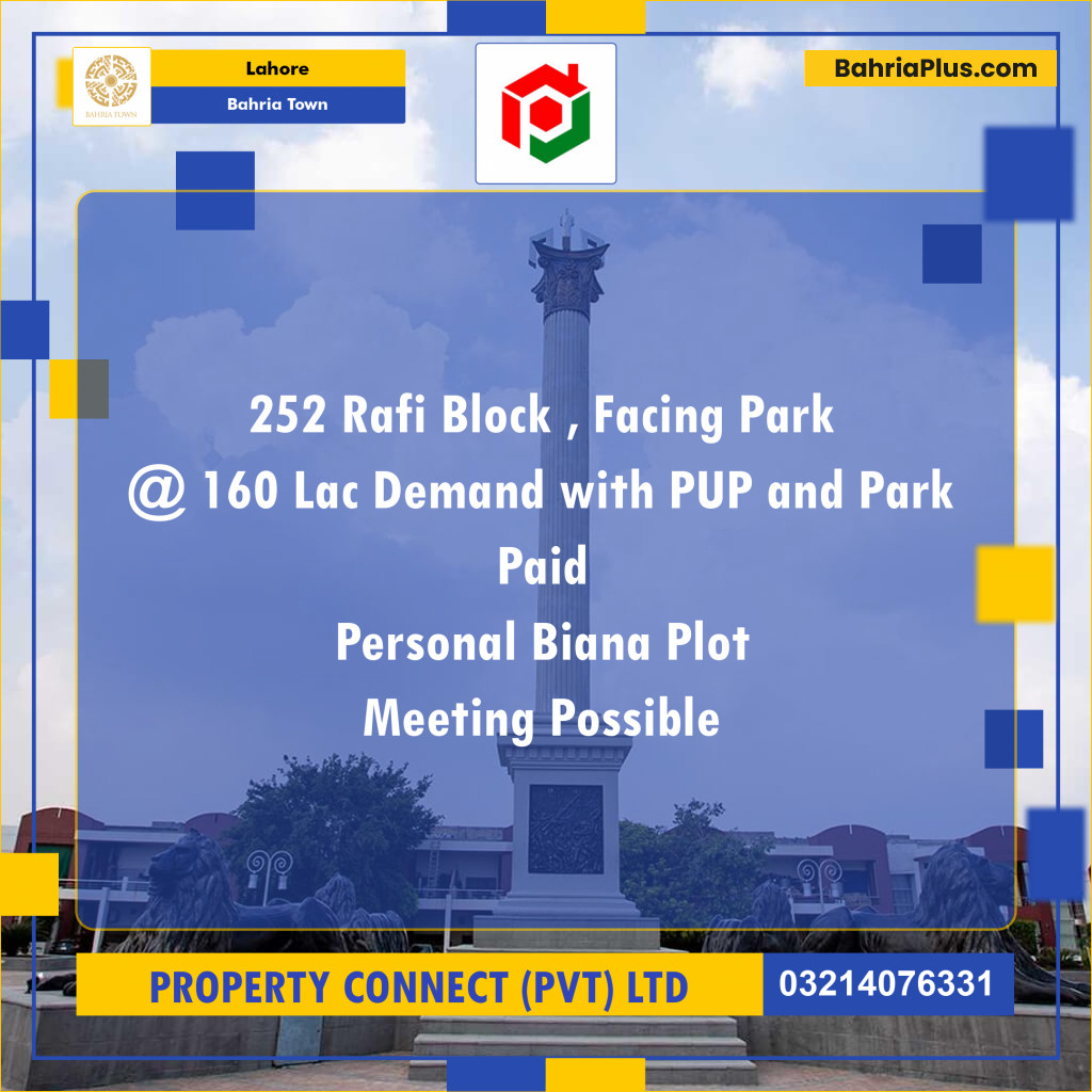 Residential Plot for Sale in Bahria Town, Lahore - (BP-134099)