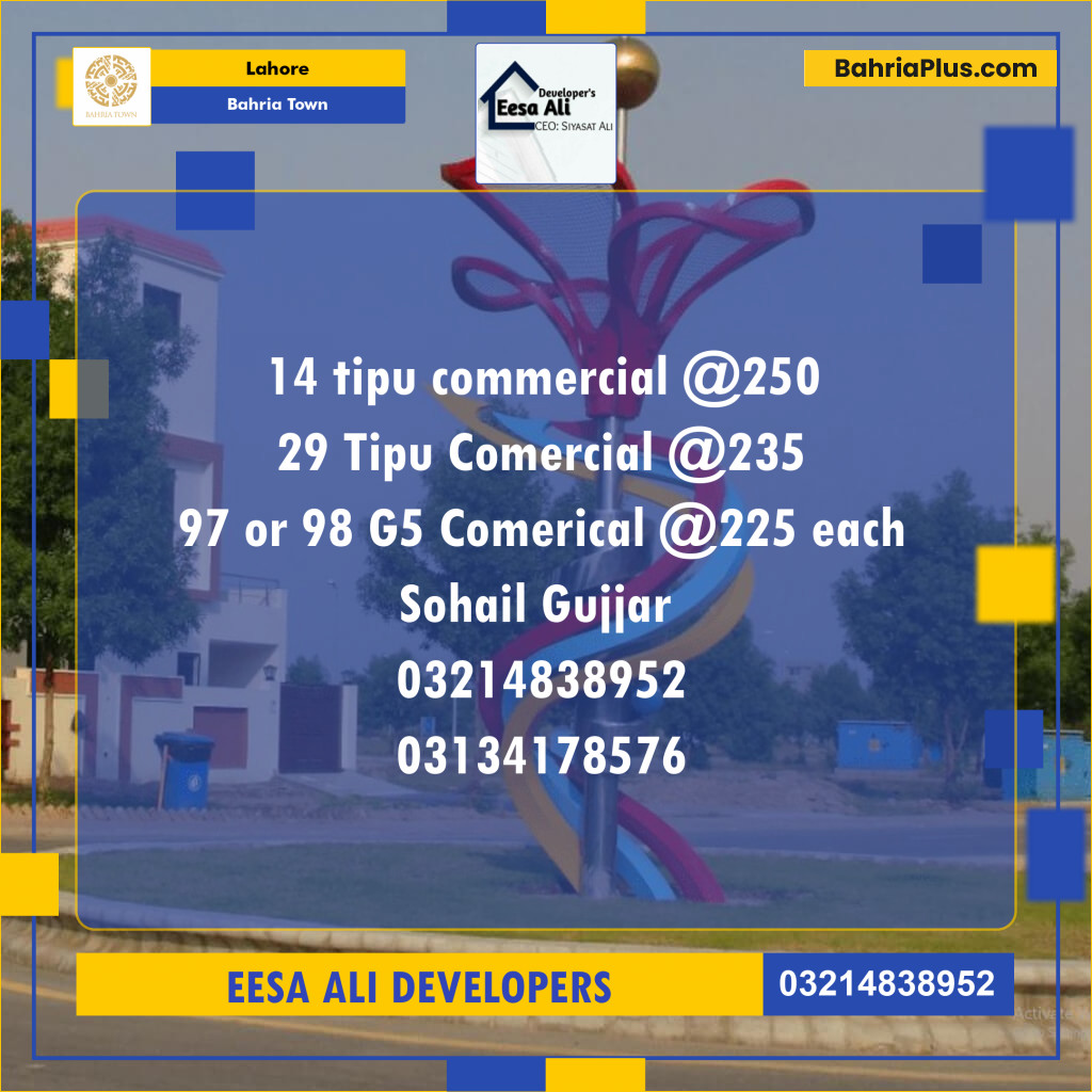 Commercial Plot for Sale in Bahria Town, Lahore - (BP-134105)