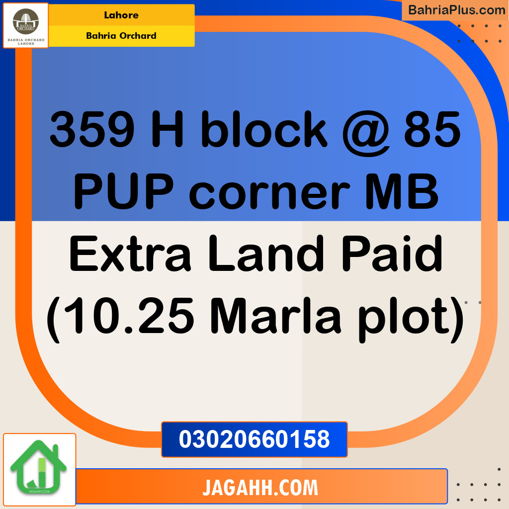 Residential Plot for Sale in Bahria Orchard, Lahore - (BP-134111)